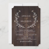 Invitation Mariage campagnard Floral Boho Rustique Grange Boi (Devant)