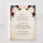 Invitation Mariage campagnard floral rustique de la marine de (Dos)