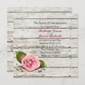 Invitation mariage campagnard français rose rose blanc (Devant / Derrière)