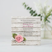 Invitation mariage campagnard français rose rose blanc (Debout devant)