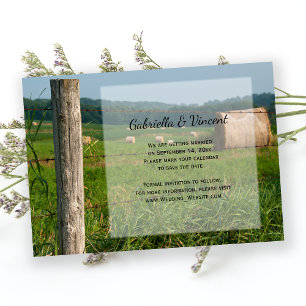 Invitation Mariage campagnard Green Farm Pastures Enregistrer