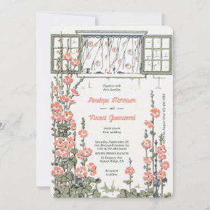 Invitation Mariage campagnard Hollyhock