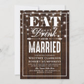 Invitation Mariage Campagnard Manger Boire & se Marier (Devant)