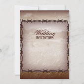 Invitation mariage campagnard occidental de barbelé (Devant)