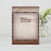 Invitation mariage campagnard occidental de barbelé (Debout devant)