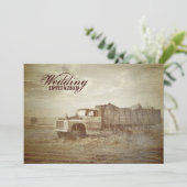 Invitation Mariage campagnard occidental de camion rustique (Debout devant)
