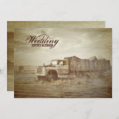 Invitation Mariage campagnard occidental de camion rustique (Devant / Derrière)