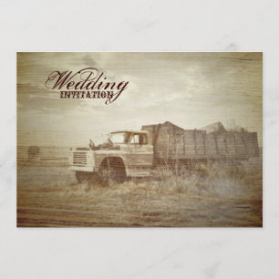 Invitation Mariage campagnard occidental de camion rustique
