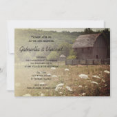 Invitation Mariage campagnard patiné (Devant)