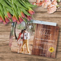 Mariage campagnard photo de tournesol en bois de g