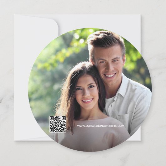 Invitation Mariage campagnard photo en bois rustique enregist (Dos)