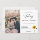 Invitation Mariage campagnard photo floral de tournesol rusti (Devant)
