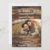 Invitation Mariage campagnard photo Rustic Wood Couples (Devant)