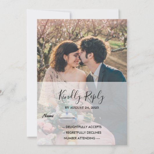 Invitation Mariage campagnard photo rustique élégant monogram (Devant)