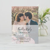 Invitation Mariage campagnard photo rustique élégant monogram (Debout devant)