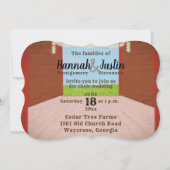 Invitation Mariage campagnard rouge rustique de grange et de (Dos)