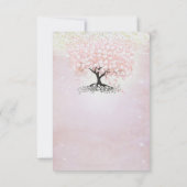 Invitation Mariage campagnard RSVP en feuille de coeur rose v (Dos)