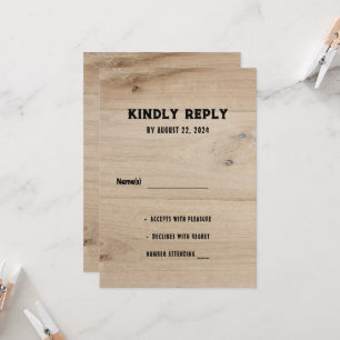 Invitation Mariage campagnard rural rustique en bois de grang