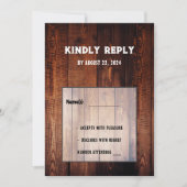 Invitation Mariage campagnard rural rustique en bois de grang (Devant)