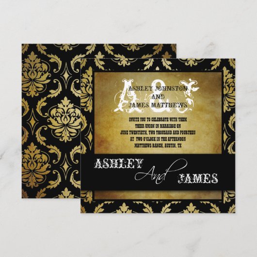 Invitation Mariage campagnard russe (Devant / Derrière)