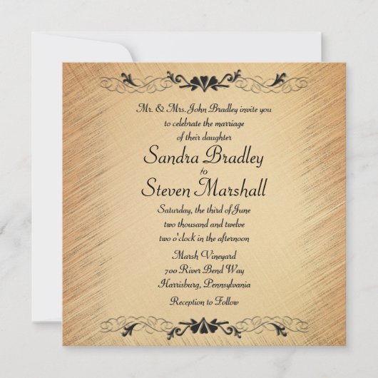 Invitation Mariage campagnard rustique (Devant)