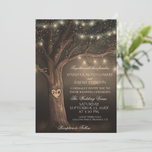 Invitation Mariage campagnard rustique (Debout devant)