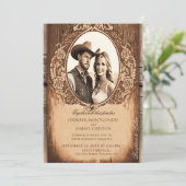 Invitation Mariage campagnard rustique (Debout devant)