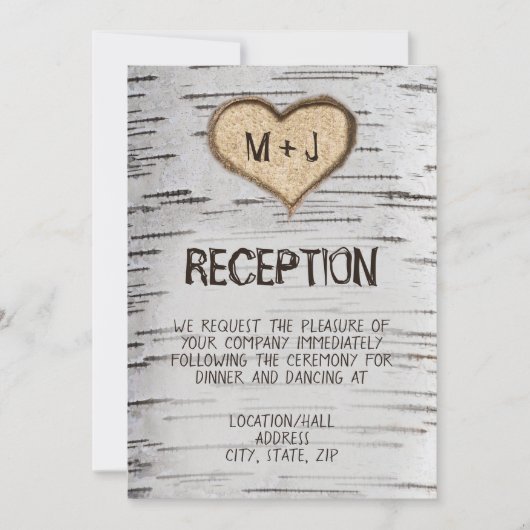 Invitation Mariage campagnard rustique à bouleau blanc (Devant)