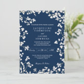 Invitation Mariage campagnard rustique de la couronne de fleu (Debout devant)