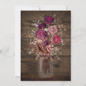 Invitation Mariage campagnard rustique de Mason Jar pourpre (Dos)