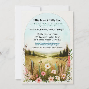 Invitation Mariage Campagnard Rustique de Paysans