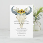 Invitation Mariage campagnard rustique de tournesol de Bohême (Debout devant)