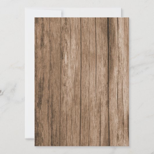 Invitation Mariage campagnard rustique de tournesol en bois (Dos)