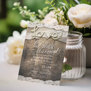 Invitation Mariage Campagnard Rustique EAT Buvez et Soyez Mar