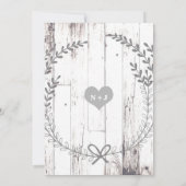 Invitation Mariage Campagnard Rustique en Bois Blanc de Style (Dos)