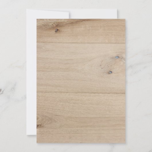 Invitation Mariage campagnard rustique en bois de grange (Dos)