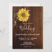 Invitation Mariage campagnard rustique en bois de grange de t (Devant)