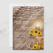 Invitation Mariage campagnard rustique et tournesols (Devant)