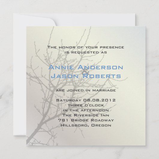 Invitation mariage campagnard rustique inséparable moderne (Dos)