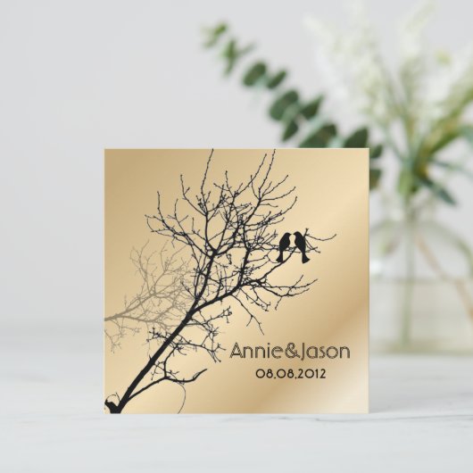 Invitation mariage campagnard rustique inséparable moderne (Debout devant)