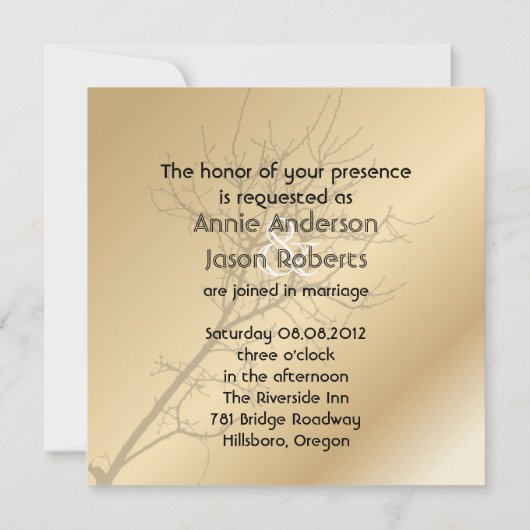 Invitation mariage campagnard rustique inséparable moderne (Dos)