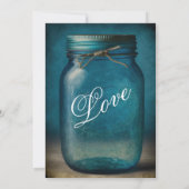 Invitation Mariage campagnard rustique Mason bleu Mason Jar (Dos)