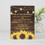 Invitation Mariage campagnard rustique Mason Jar Lights Invit (Debout devant)