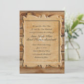 Invitation Mariage campagnard Rustique Parchment W (Debout devant)