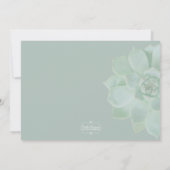 Invitation Mariage campagnard Succulent simple (Dos)