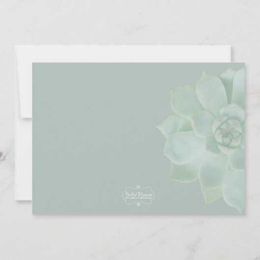 Invitation Mariage campagnard Succulent simple