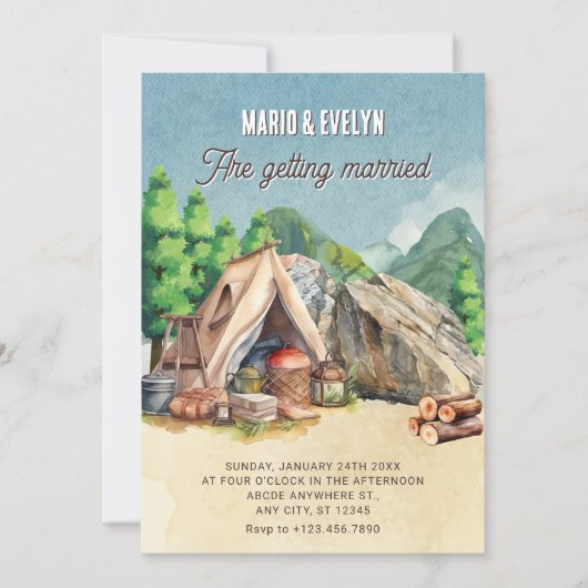 Invitation Mariage camping-car (Devant)