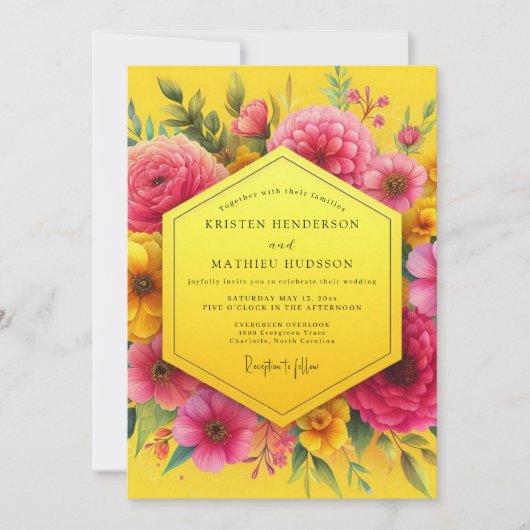 Invitation Mariage Canari Radiant Bloom (Devant)