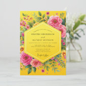 Invitation Mariage Canary Magenta Gras (Debout devant)