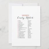 Invitation Mariage Candy Match Jeu de Fête de l'mariée du jar (Dos)